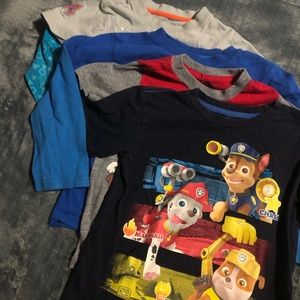 4 piece paw patrol/ disney character shirts